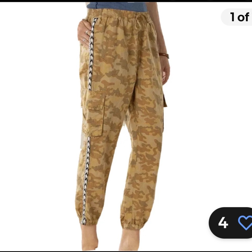 NWT Sundance Camo Cargo Linen Blend Joggers - Picture 8 of 8